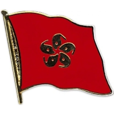 Odznak (pins) 20mm vlajka Hongkong - farebný