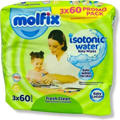 Molfix бебешки мокри кърпи с капак, 3х60 броя