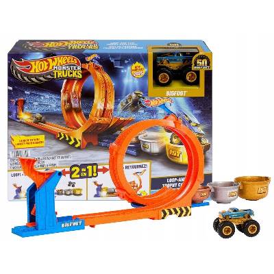 Hot Wheels monster trucks dráha se smyčkou a bigfootem JBX64