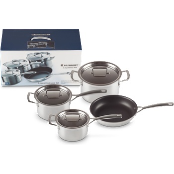 Le Creuset Комплект тенджери с тиган 3-слоен с капаци, 7 ел (96209100001000)