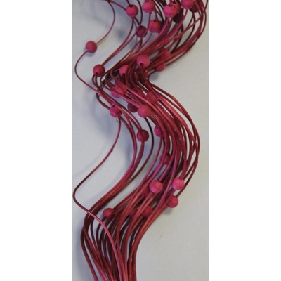 Curly ting dřevěný korálek 80cm tm.červená