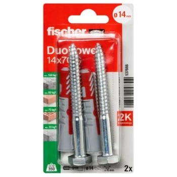 Image 1 of FISHER ДЮБЕЛ fischer 537666 duopower ф14х70мм С ВИНТ 2бр (537666)