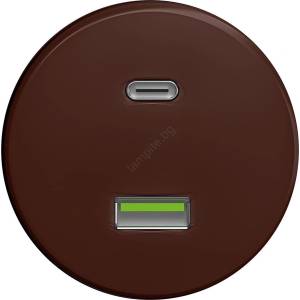 Reblig - Ретро USB контакт A+C без рамка, кафяв (RG0079)