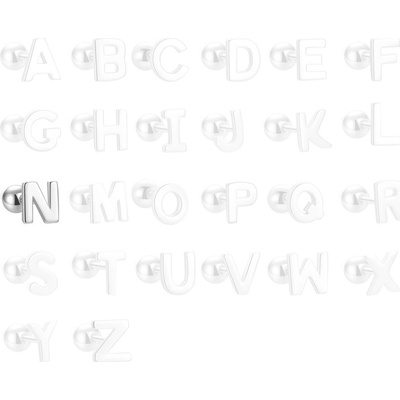 Majya stříbrné náušnice PÍSMENO N 10511