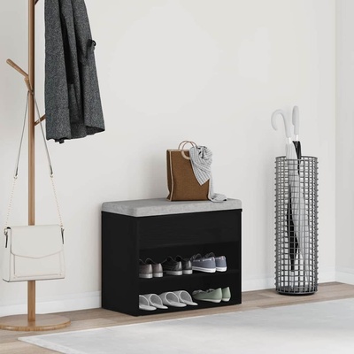 vidaXL Пейка за обувки 60 x 30 x 45 cm Инженерна дървесина Черния дъб (862702)
