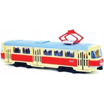 Červená tramvaj Rappa se zvukem a LED podsvícením, 28 cm
