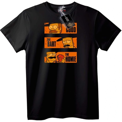 NOONEBRAND Тениска Simpsons Добрият Барт Хоми - L, Black