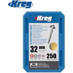 Kreg Tool Винтове за дърво 1, 25 (32 мм), поцинковани комплект 250 бр. груба резба - Maxi-Loc / Kreg SML-C125-250 / (Kreg SML-C125-250)