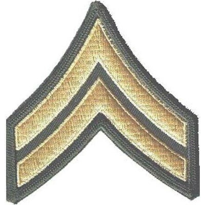 Nášivka: Hodnost US ARMY rukávová Corporal olivová | žlutá