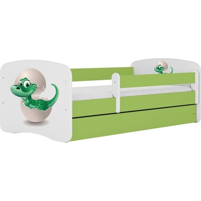Kocot kids Babydreams dinosaurus zelená se šuplíky s matrací