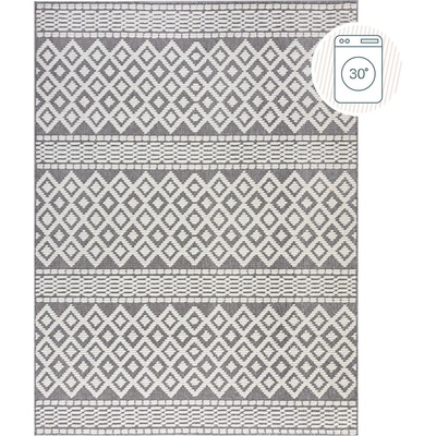 Flair Rugs Сив килим от шенил подходящ за пране 80x160 cm Jhansi - Flair Rugs (503119375229)