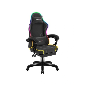 Huzaro Force 3.7 RGB геймърски стол с подложка за крака, черен (HZ-FORCE 3.7 RGB BLACK)