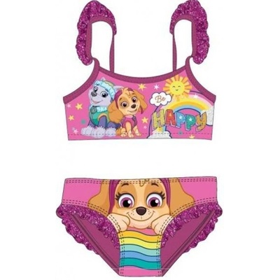 SpinMaster - Dívčí dvoudílné plavky Tlapková patrola Paw Patrol Skye a Everest - tm. fialové