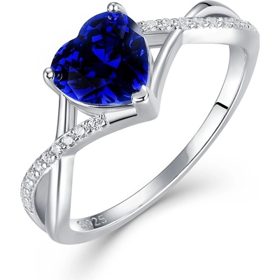 Olivie Stříbrný prsten SRDCE BLUE 9522