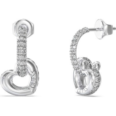 GUESS Oceľové náušnice so zirkónmi L.O.V.E. JUBE05465JWRHT