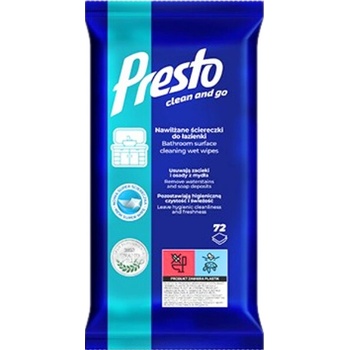 PRESTO CLEAN vlhčené utierky - KÚPELŇA 72 ks