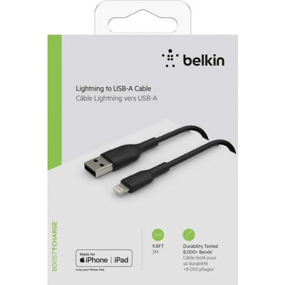 Belkin CAA001bt3MBK Lightning, 3m, černý
