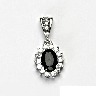 Čištín Zlatý přívěsek Kate bílé i žluté zlato přírodní granát čiré zirkony P 1507 2