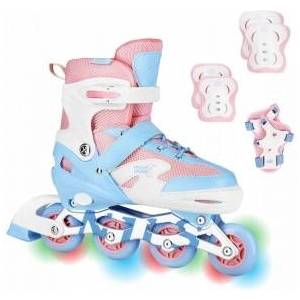 NILS Extreme Na0189 led set inline skates protectors moonbeam white size s(31-34) nils extreme