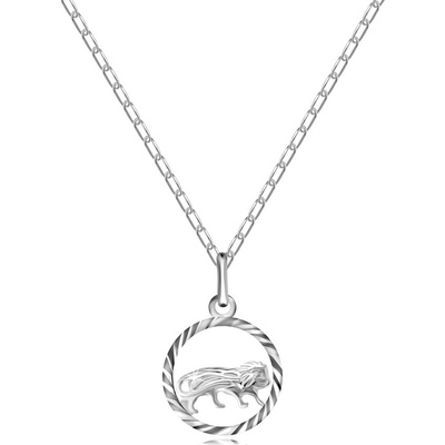 Šperky eshop Stříbrný řetízek a přívěsek, znamení lev S30.01