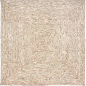 vidaXL Килими за помещение Квадратна Естествено и бяло 200 x 200 cm (42010482)