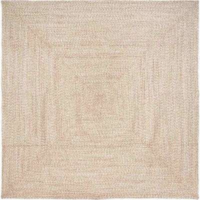 vidaXL Килими за помещение Квадратна Естествено и бяло 200 x 200 cm (42010482)