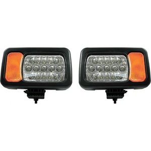  Комплект led фарове - къси / дълги светлини, мигач, рефлектор - подходящ за трактор, комбайн, багер и др - 16 диода