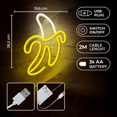 Forever RTV100227 BANANA neónové LED svetlo žltá 190x23x308 mm