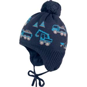 maximo Зимна шапка (beanie) Maximo Mini Boys' Beanie with Pompom and Ribbon Beanie - Dark Navy - размер 47-49 cm (904-5113-0112)