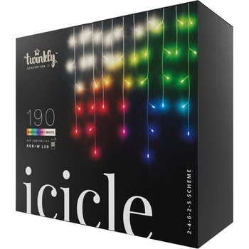 TWINKLY Icicle LED řetěz rampouch 190 LED RGBW TWI190SPP-TEU