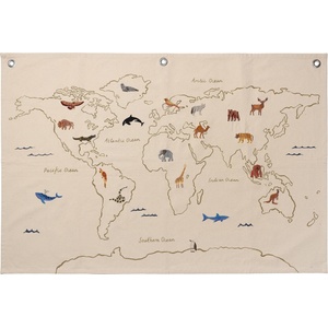 Ferm Living Стенна декорация The World 80 x 120 см (1104266497)