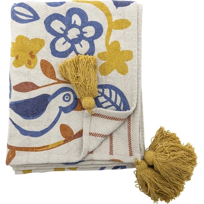 Bloomingville Přehoz z recyklované bavlny Figuria 130 × 160 cm, multi barva, textil