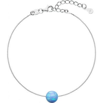 Pavona stříbrný se syntetickým opálem světle kulatý 13019.3 Lt. Blue s. Opal modrý