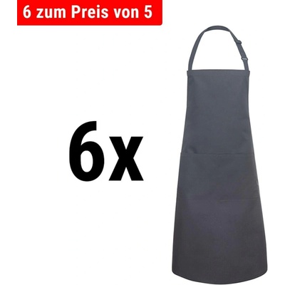 G.Gastro 6 ks Karlowsky Zástěra s laclem a kapsou Basic antracit D9785846