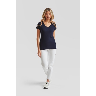 Fruit of the Loom Дамска тениска с V-образно деколте FRUIT OF THE LOOM LADY-FIT VALUEWEIGHT - тъмносиня XL (161398a3604)