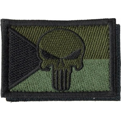 Nášivka: Vlajka Česká republika PUNISHER [64x44] [ssz] olivová | černá