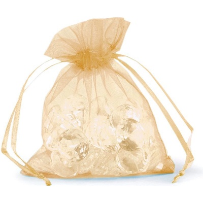 Dárkový pytlík 9x11 cm organza - zlatá (10 ks)