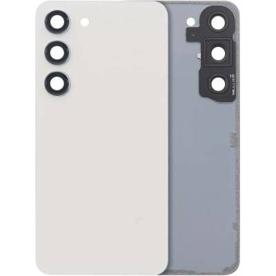 Zadní sklo + sklíčko kamery Samsung Galaxy S23 5G – krémový (Aftermarket Plus, bez loga) SAM3629