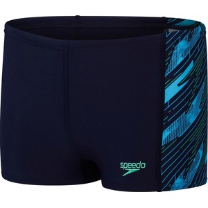 Speedo hyperboom panel aquashort boy true navy/harlequin green/picton