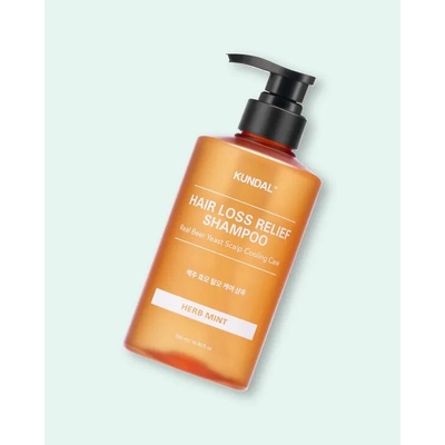 KUNDAL Beer Yeast Hair Loss Relief Shampoo stimulujúci a osviežujúci šampón proti vypadávaniu vlasov s vôňou Herb Mint 500 ml