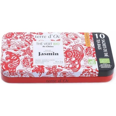 Terre d'Oc Jasmin BIO Zelený čaj 10 čajových sáčků