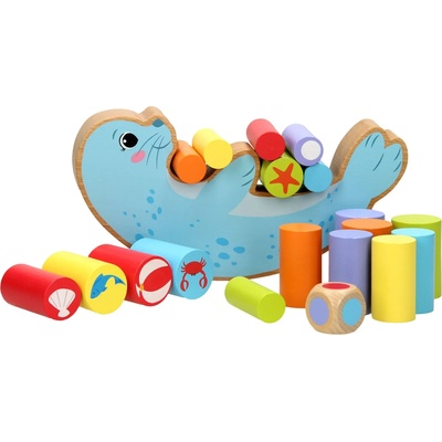 Jou? co Дървена игра за баланс Joueco - Тюлен (80094)