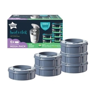 Комплект касети за хигиенен кош Tommee Tippee - Twist and click, 6 броя (TT.0217)