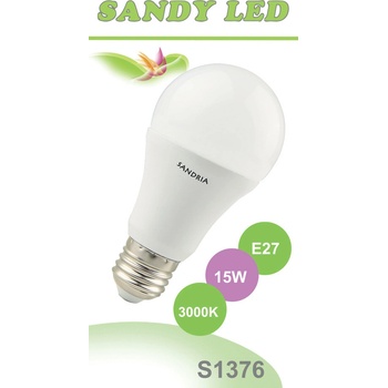 Sandy LED žárovka LED E27 A60 S1376 15W Teplá bílá