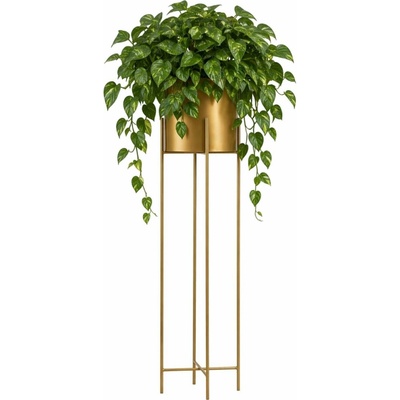 HowHomely KOVOVÝ květináč SE STOJÁNEM GOLDEN 95X21 CM ZLATÁ