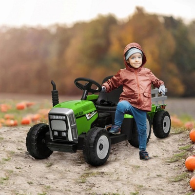 Homcom Dětský elektrický traktor na dálkové ovládání zelený