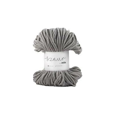 Bavlněná šnůra MILA 3 mm Glitter - šedá stříbrná