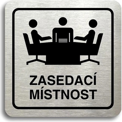 Accept Piktogram „zasedací místnost" (80 × 80 mm) (strieborná tabuľka – čierna tlač)