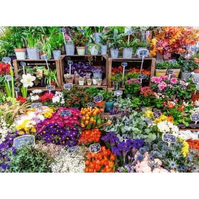 Ravensburger - Puzzle Flower Market, France - 500 piese