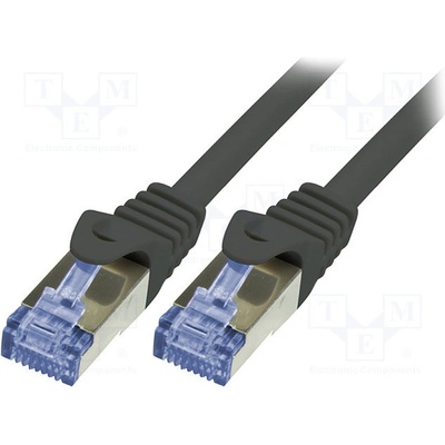 Logilink CQ3083S Patch, S/FTP, 6a, licna, Cu, LSZH, 7,5m, černý